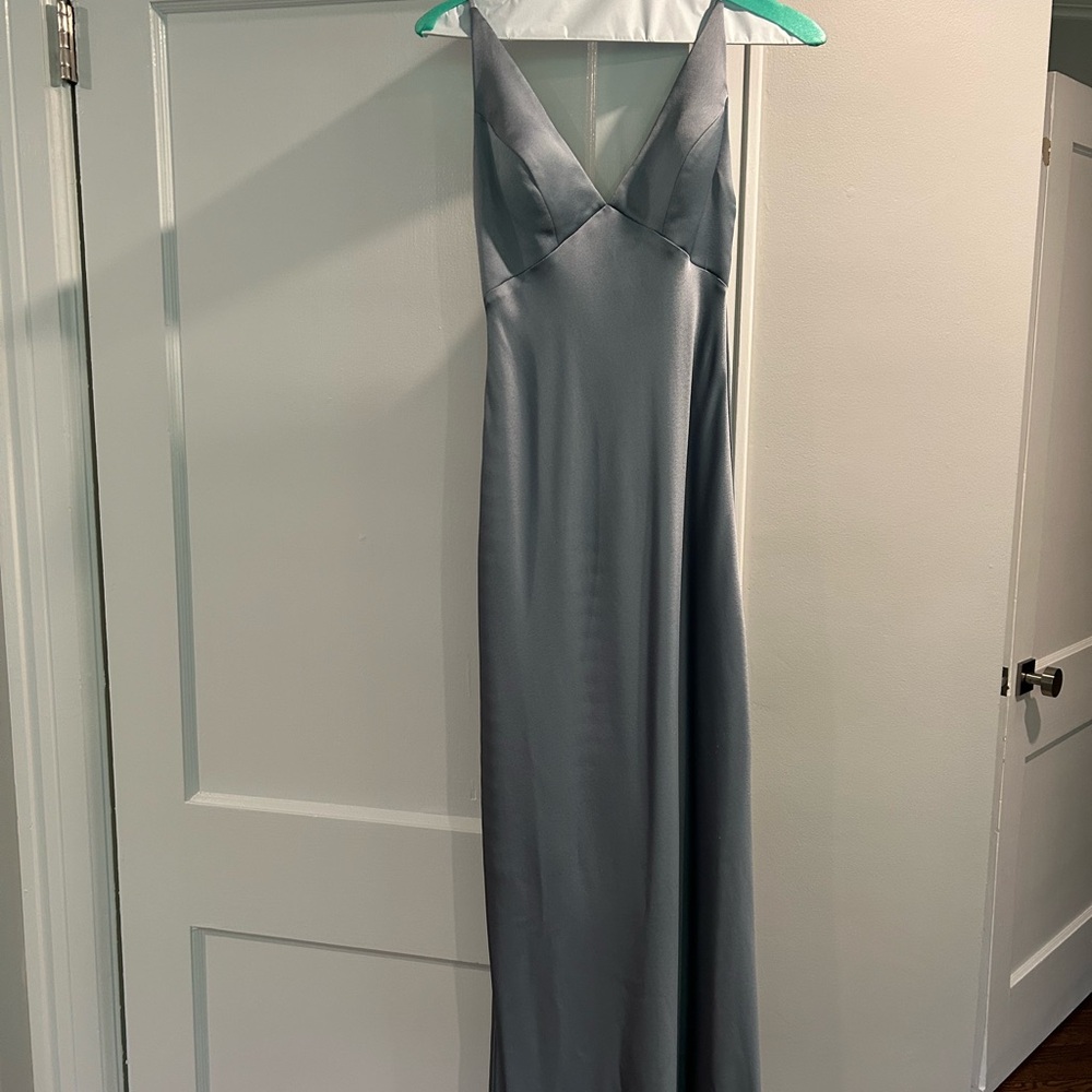 Jenny Yoo Collection Satin Gray Dress